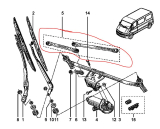 Kit reparatie tije mecanism stergatori parbriz Renault Mascott/Master  (poz.5)