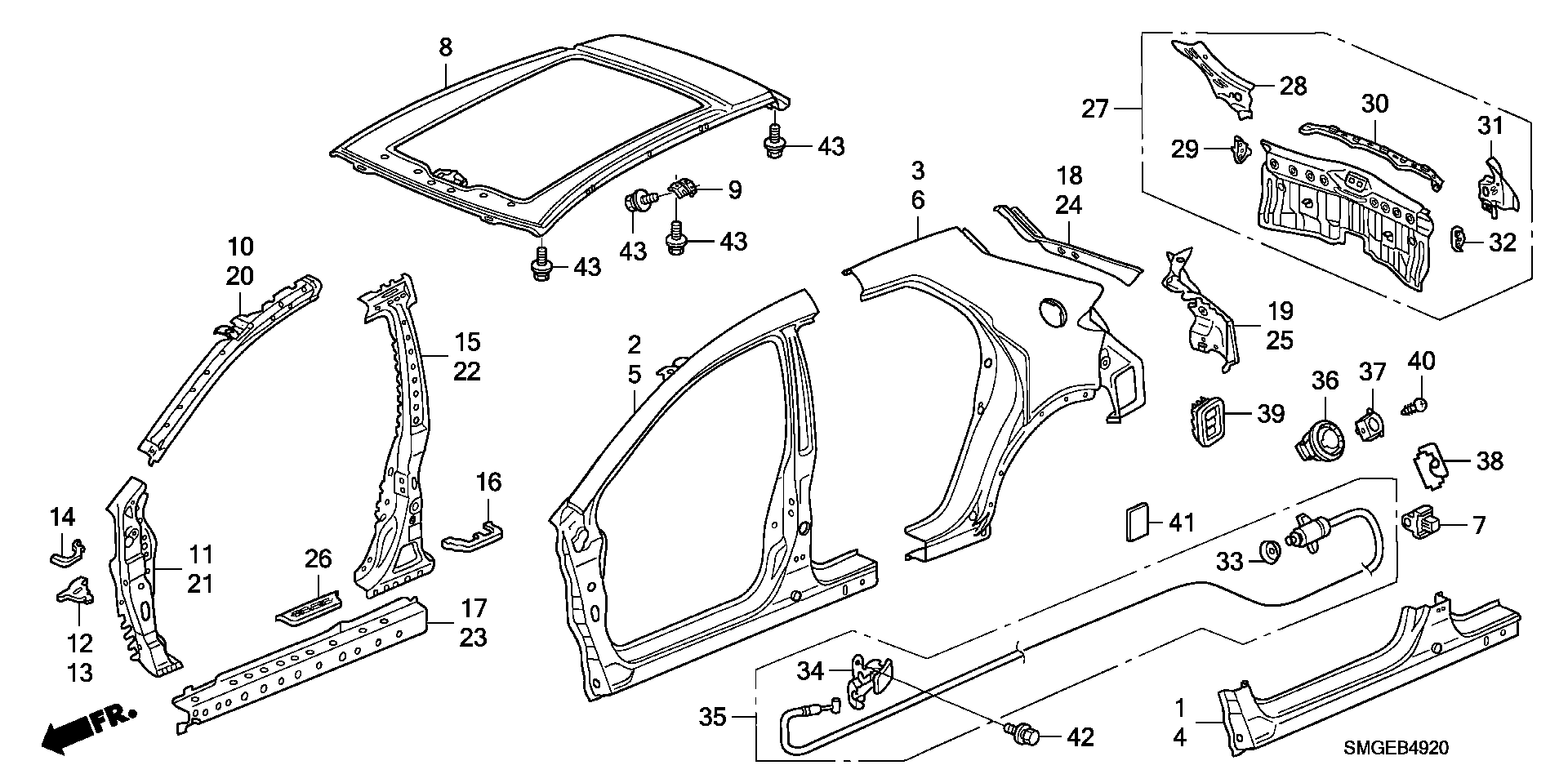 Aripa spate Honda Civic 4 usi (poz.3)