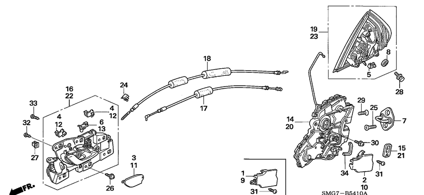 Maner interior usa spate Honda Civic VIII (poz.16,22)