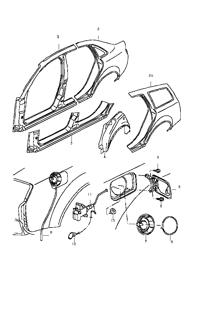 Aripa spate Audi A4 Sedan (8E2,B6) (poz.2A)