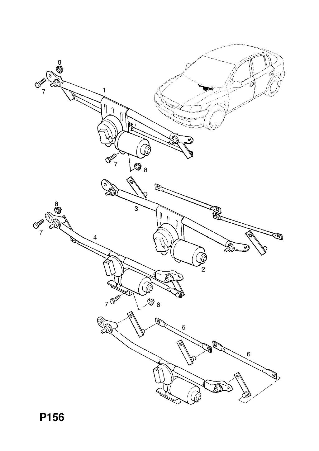 Kit reparatie ansamblu stergatori fata Opel Astra G (poz.5,6)