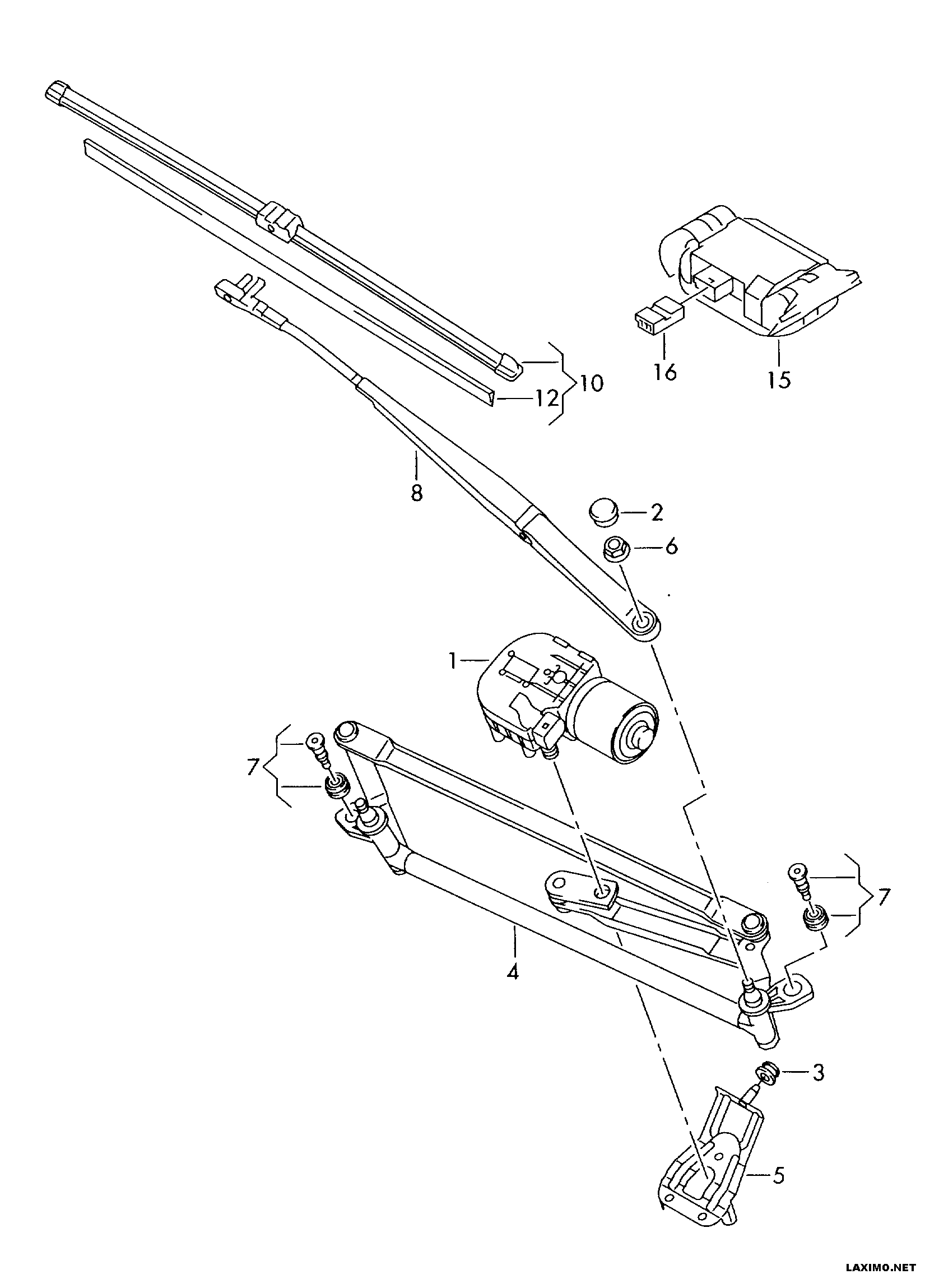 Motor stergator parbriz Seat Altea (poz.1)