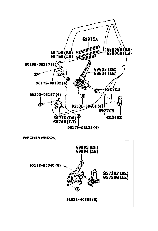 Macara usa spate Toyota Rav 4 II (fara motor)