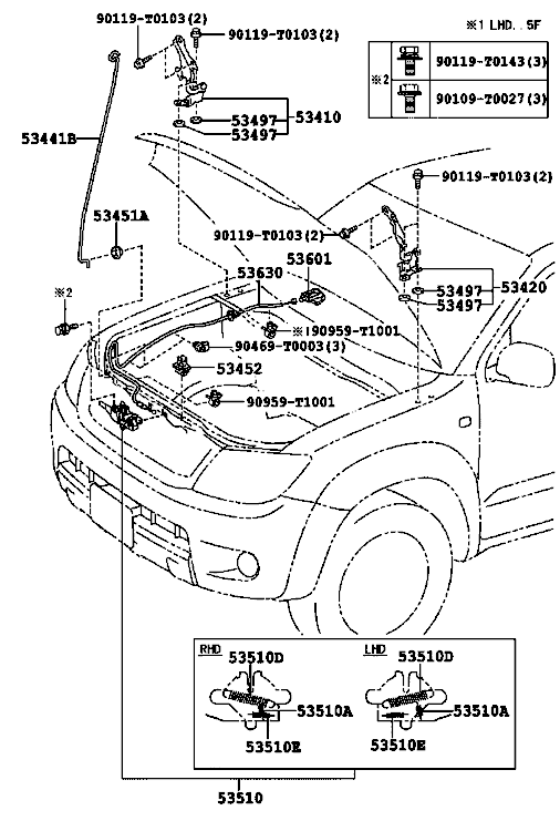 Mecanism inchidere capota Toyota Hi-Lux III