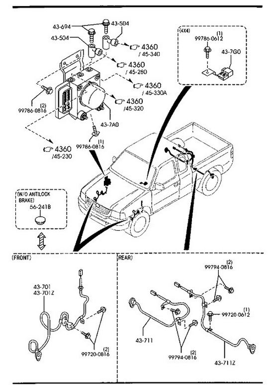 Senzor ABS punte spate Mazda B 2500 pick-up