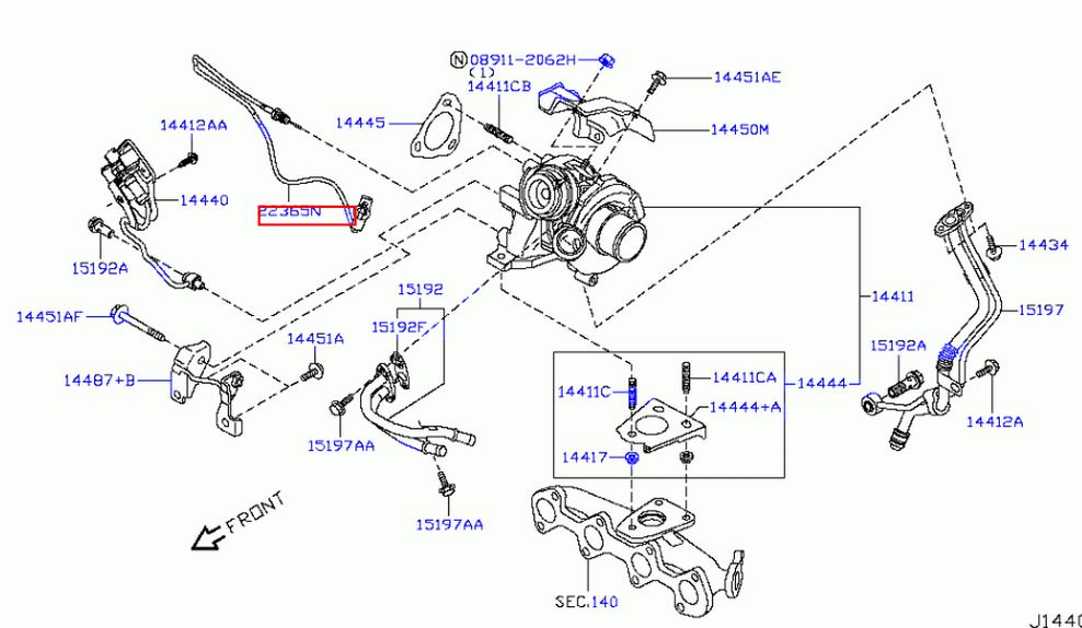Senzor presiune turbina motor 2,0 dCi Nissan (poz.22365N)