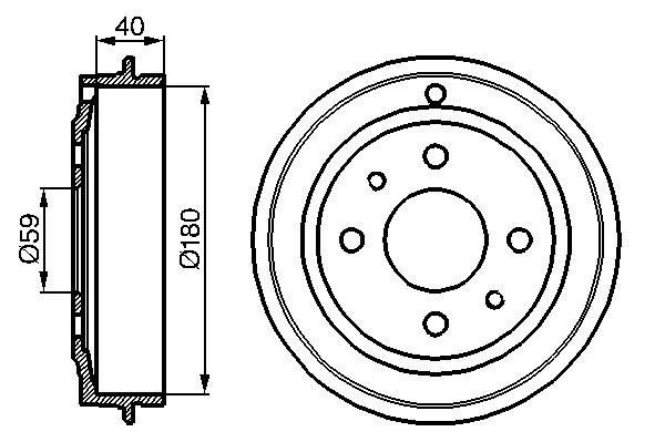 Tambur frana spate Fiat 500 (1,2 si 1,3 diesel)