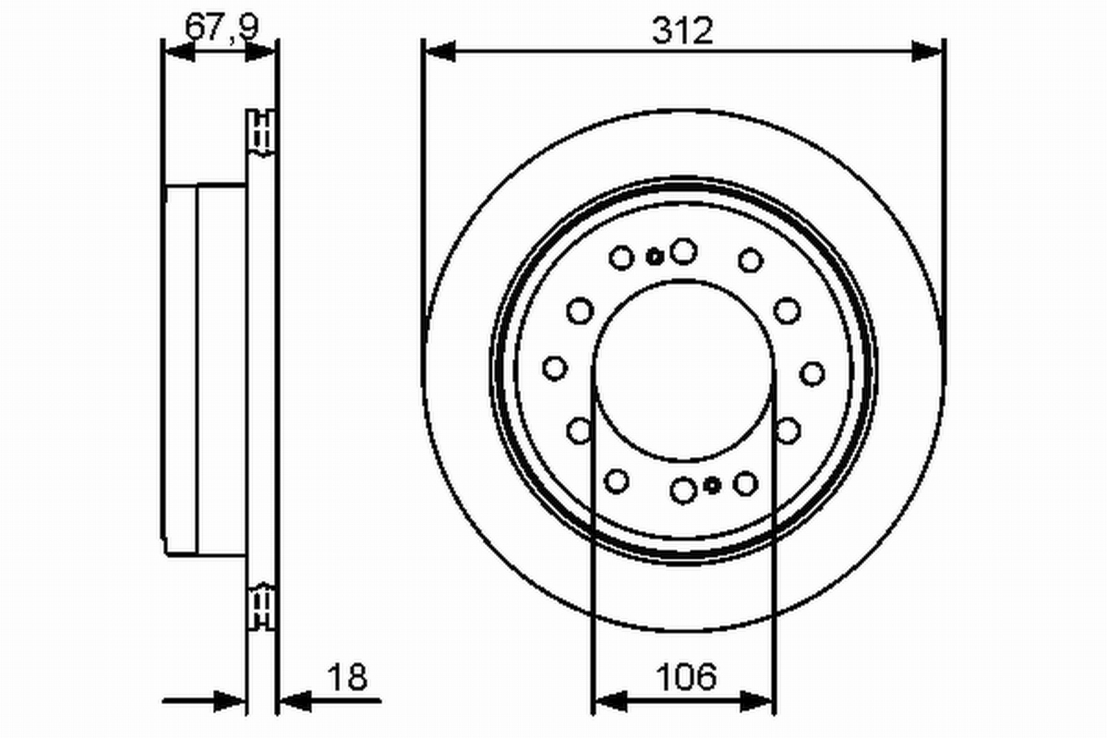 Disc frana punte spate Toyota Land Cruiser J9