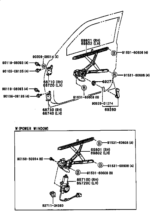 Macara geam usa fata Toyota Land Cruiser J9 (poz.69801)