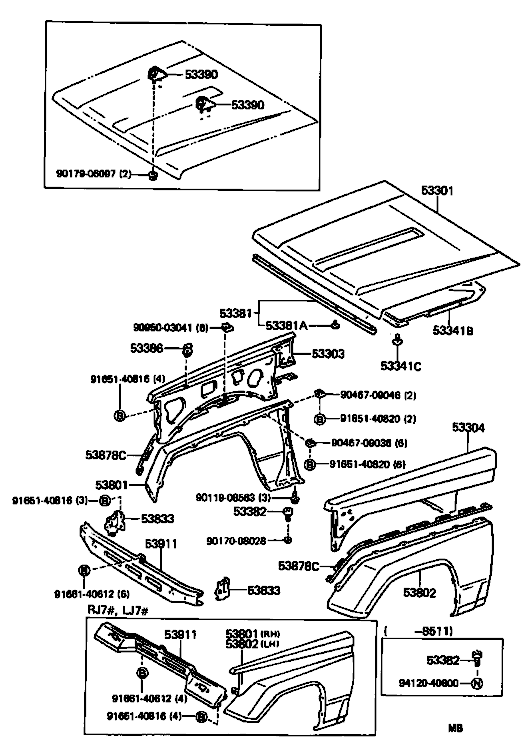 Capota motor Toyota  Land Cruiser J 7