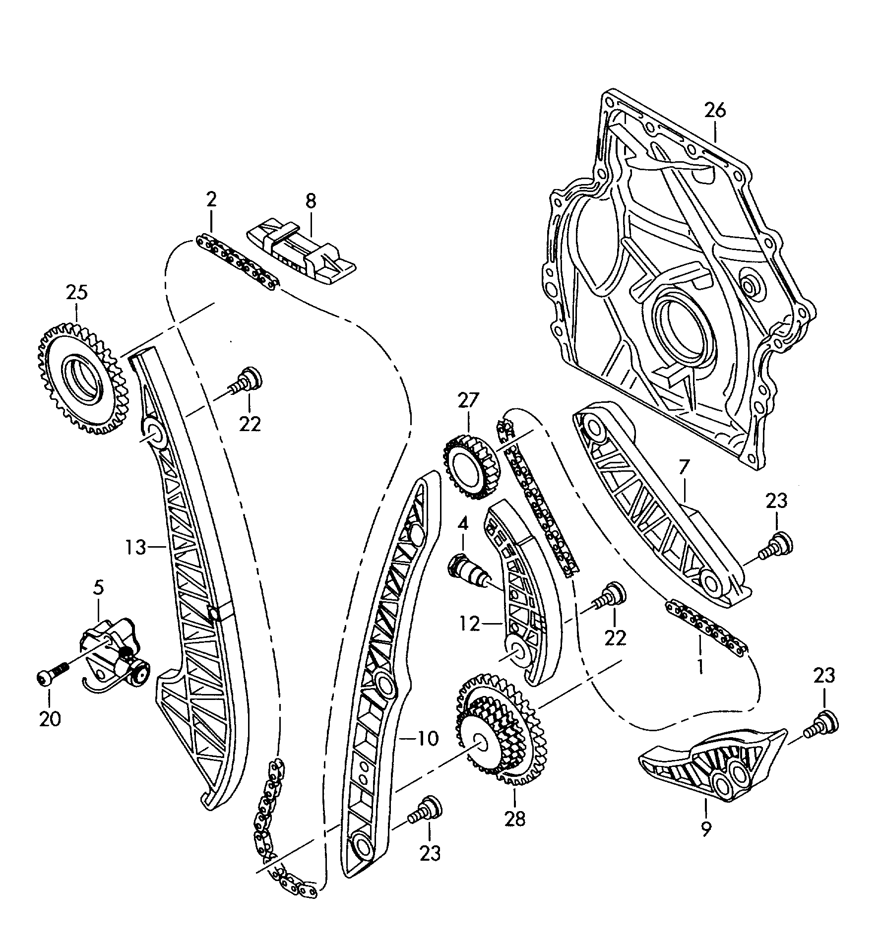 Kit lant distributie motor Vw  1.8 TSI (BZB) principal
