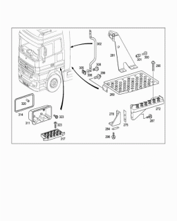 Traversa spate cabina Mercedes Actros  MP 2 (poz.269)