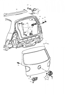 Mecanism deschidere hayon cu stema Golf V (poz.8)