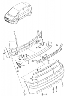 Intaritura bara spate Audi A2 (poz.14)