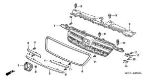 Capac deasupra grila radiator Honda CRV II (poz.2)