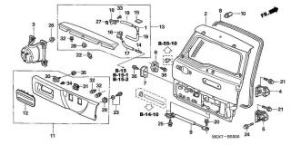 Capac ornament inferior hayon  Honda CRV II (poz.12 pe cod de culoare)