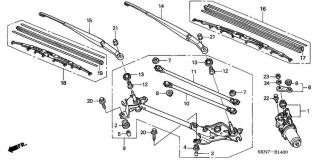 Mecanism stergatoare fata Honda CRV II (poz.9)