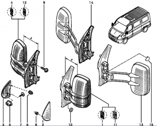 Oglinda Renault Master cu brat lung (poz.13)