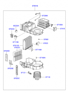 Evaporator clima in aeroterma Hyundai Terracan