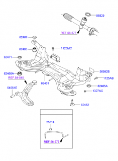 Bucsa  cadru motor Hyundai Getz  spre spate (poz.62465)