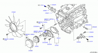 Fulie pompa apa Nissan Atleon motor 3,0 D