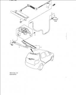 Mecanism stergator luneta hayon cu motoras Suzuki SX4 (poz.1)