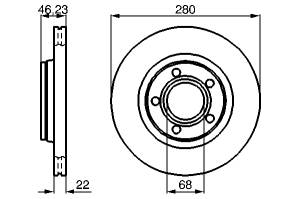 Disc frana fata ventilat stanga/dreapta (280 mm)