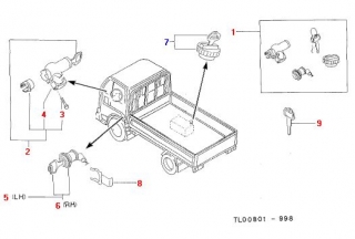 Cilindru inchidere usa fata cu 2 chei Nissan Cabstar E (poz.5)